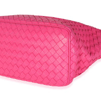 Hot Pink Nappa Intrecciato Small Shoulder Bag