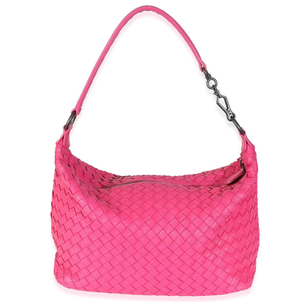 Hot Pink Nappa Intrecciato Small Shoulder Bag