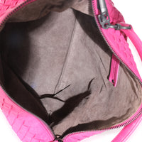 Hot Pink Nappa Intrecciato Small Shoulder Bag