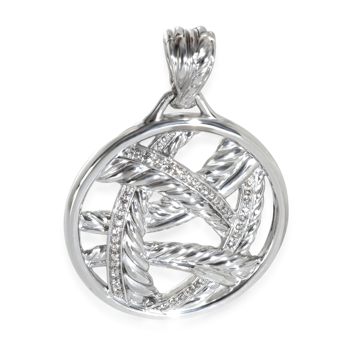 Sterling Silver Diamond Papyrus Pendant