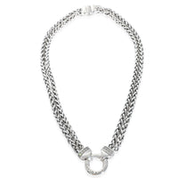 Sterling Silver Diamond Double Wheat Necklace