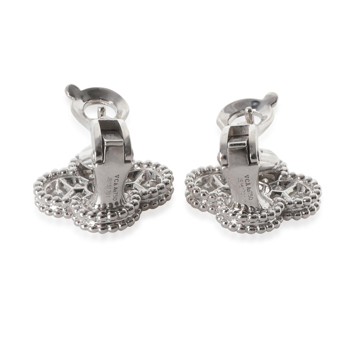 White Gold Diamond Vintage Alhambra Earrings