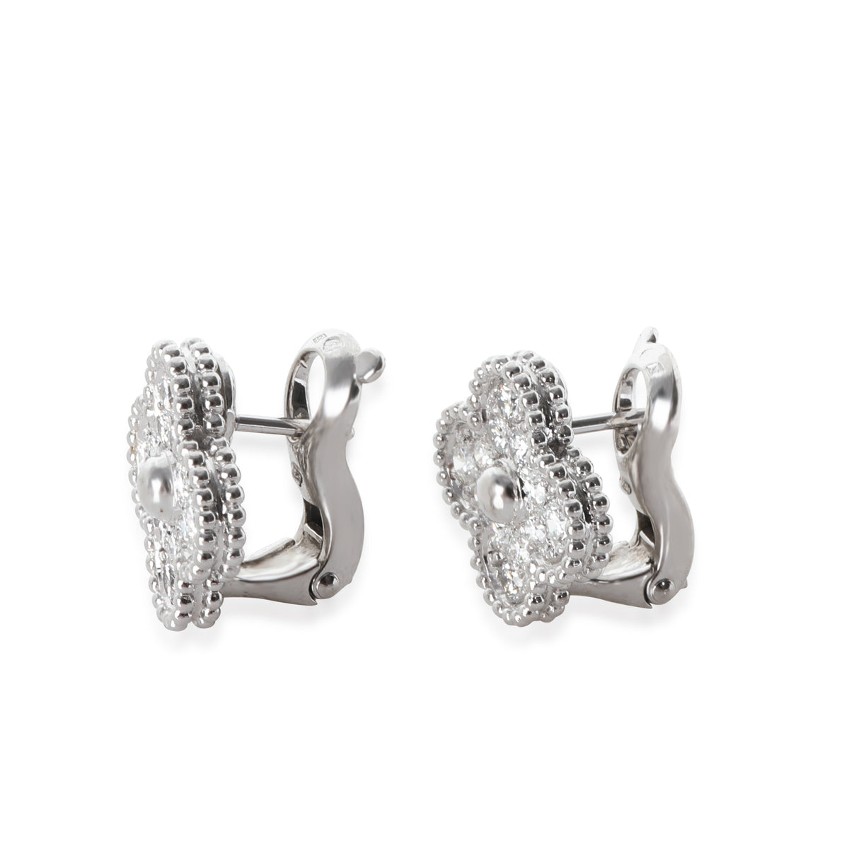 White Gold Diamond Vintage Alhambra Earrings