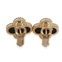 Yellow Gold Onyx Vintage Alhambra Earrings