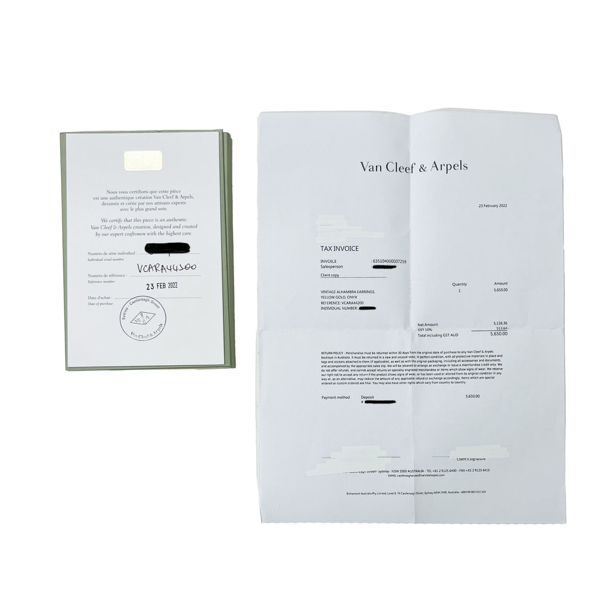 Yellow Gold Onyx Vintage Alhambra Earrings