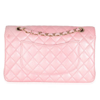 Pink Ombre Metallic Quilted Goatskin Medium Double Flap Bag