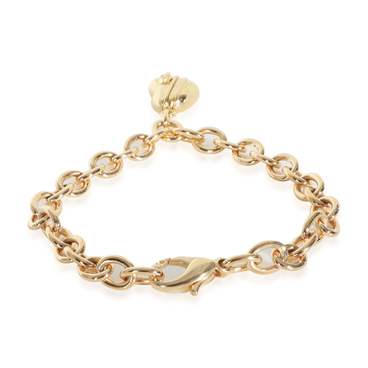 Yellow Gold  Vintage Cupids Arrow Heart Charm Bracelet