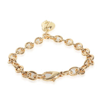 Yellow Gold  Vintage Cupids Arrow Heart Charm Bracelet