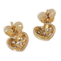 Yellow Gold Diamond Vintage Heart Earrings