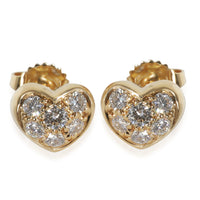 Yellow Gold Diamond Vintage Heart Earrings