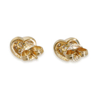 Yellow Gold Diamond Vintage Heart Earrings