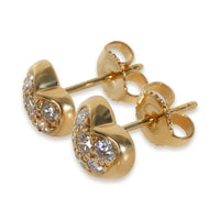 Yellow Gold Diamond Vintage Heart Earrings