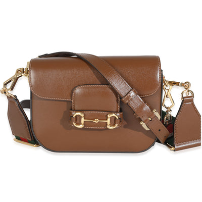 Brown Azalea Calfskin Mini Horsebit 1955 Camera Bag