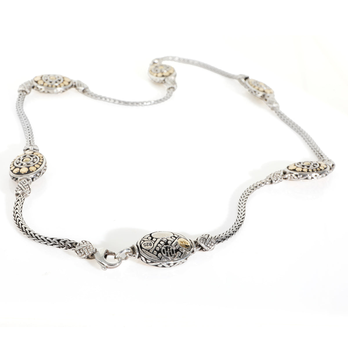 Yellow Gold & Sterling Silver  Dot Collection Necklace