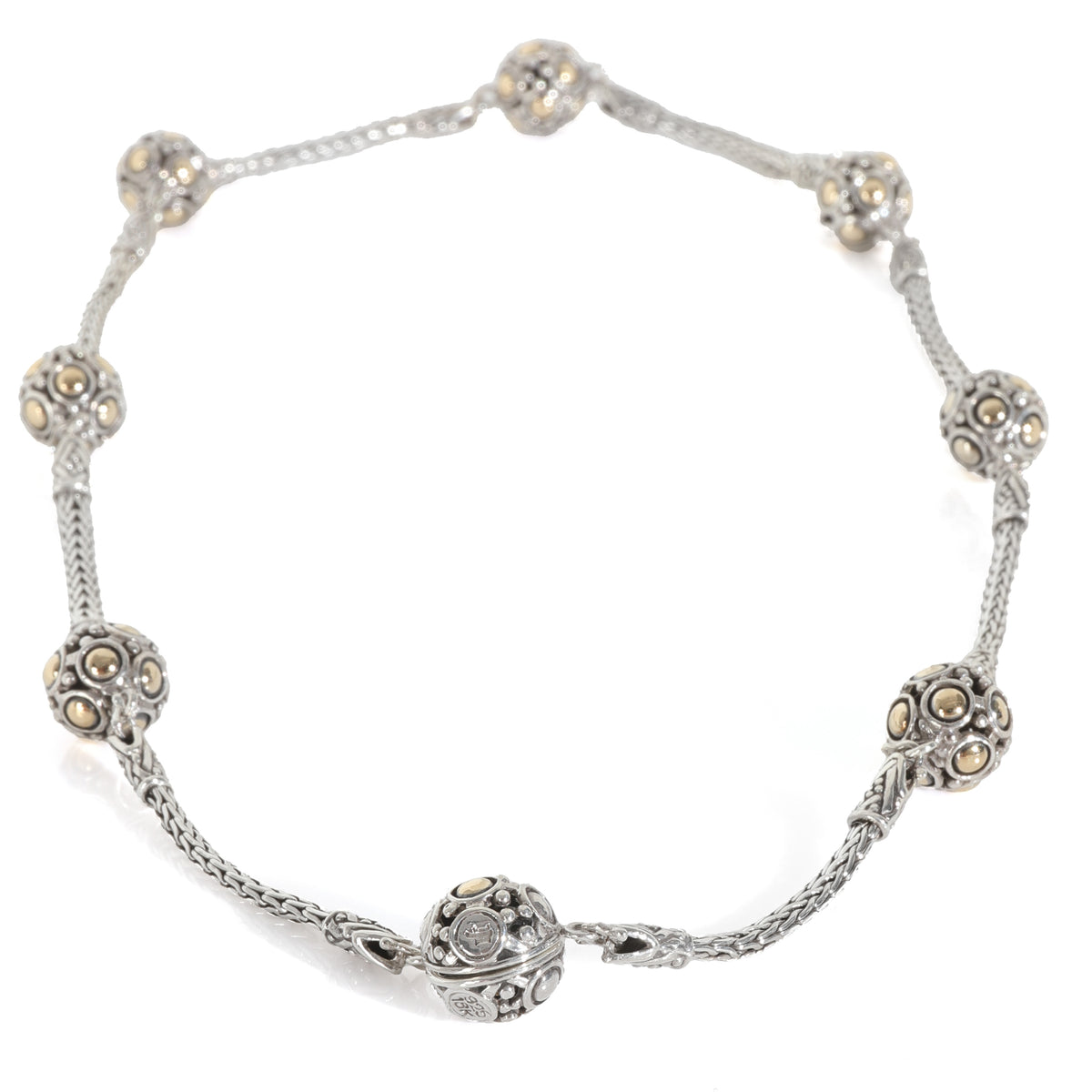 Yellow Gold & Sterling Silver  Dot Collection Necklace