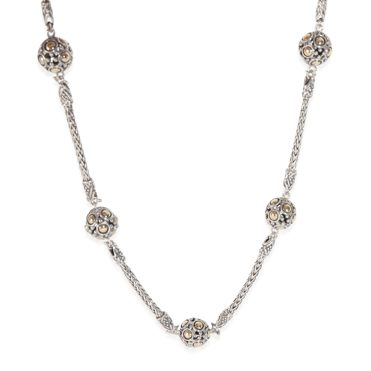 Yellow Gold & Sterling Silver  Dot Collection Necklace