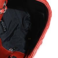 Red Lambskin Large New Bubble Flap Bag