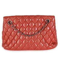 Red Lambskin Large New Bubble Flap Bag