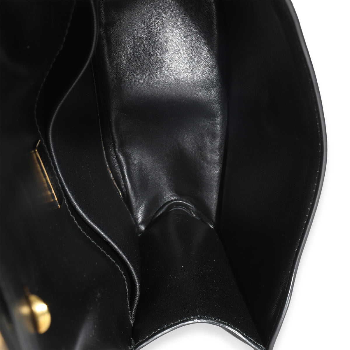 Black Antic Soft Saffiano Lions Head Cahier Shoulder Bag