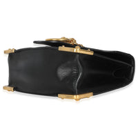 Black Antic Soft Saffiano Lions Head Cahier Shoulder Bag