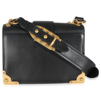 Black Antic Soft Saffiano Lions Head Cahier Shoulder Bag