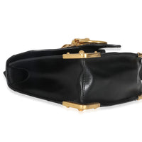 Black Antic Soft Saffiano Lions Head Cahier Shoulder Bag