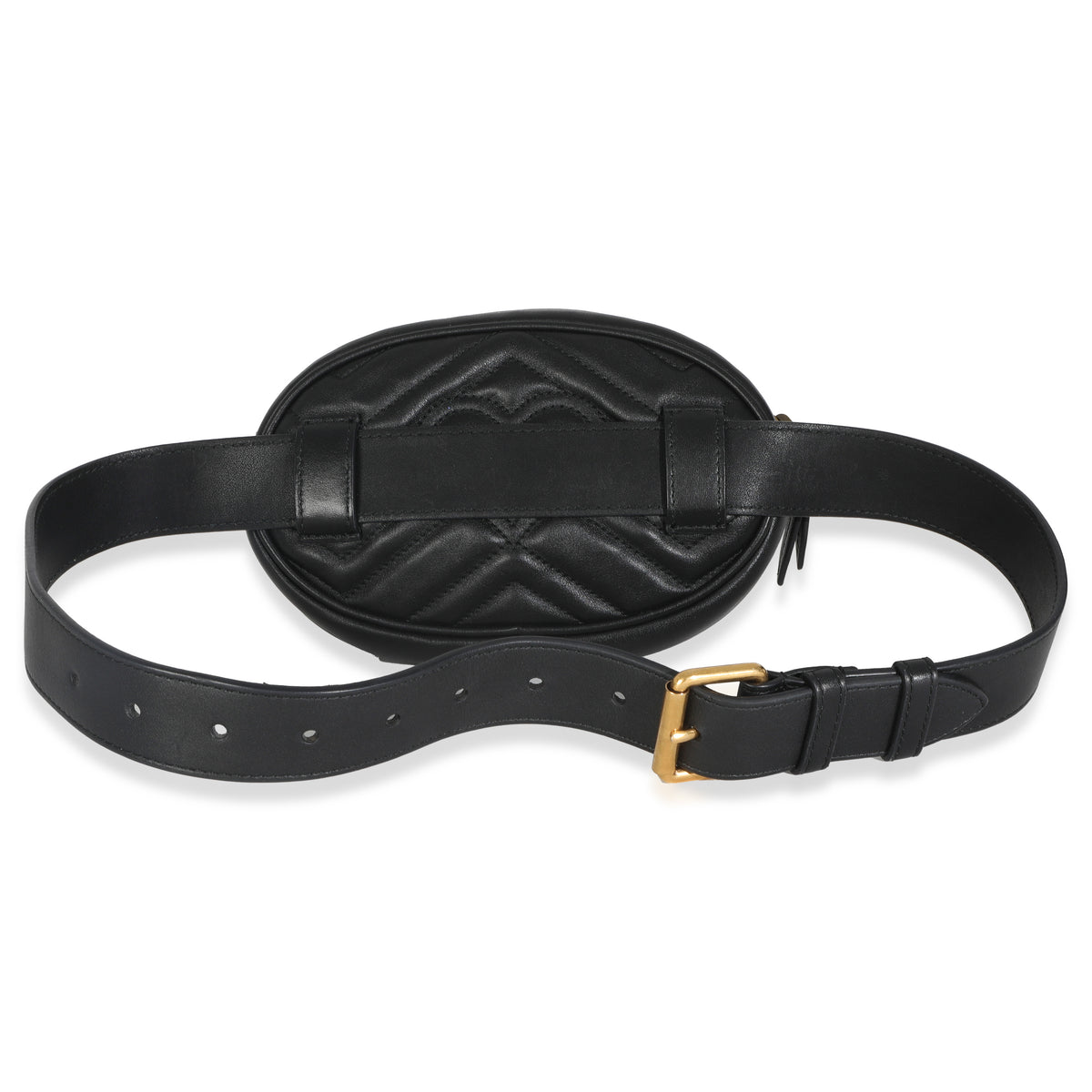 Black Matelasse Calfskin GG Marmont Belt Bag