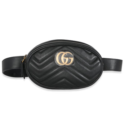 Black Matelasse Calfskin GG Marmont Belt Bag