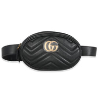 Black Matelasse Calfskin GG Marmont Belt Bag