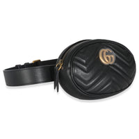 Black Matelasse Calfskin GG Marmont Belt Bag