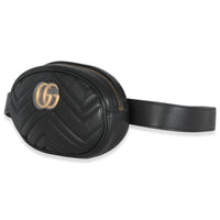 Black Matelasse Calfskin GG Marmont Belt Bag