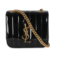 Black Patent Small Vicky Chain Bag