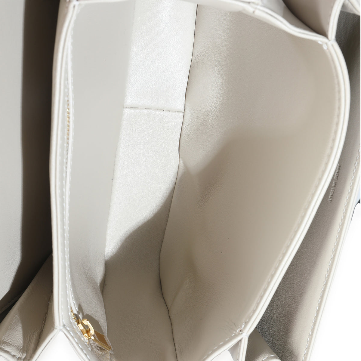 Chalk Shiny Calfskin Classique Triomphe Bag