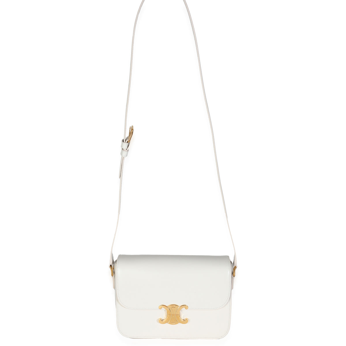 Rice Shiny Calfskin Classique Triomphe Bag