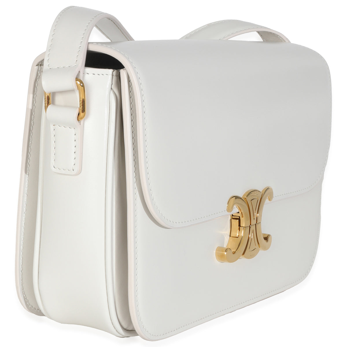 Rice Shiny Calfskin Classique Triomphe Bag