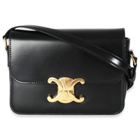 Black Shiny Calfskin Teen Triomphe Bag