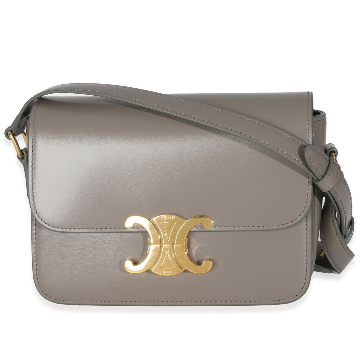 Pebble Shiny Calfskin Teen Triomphe Bag