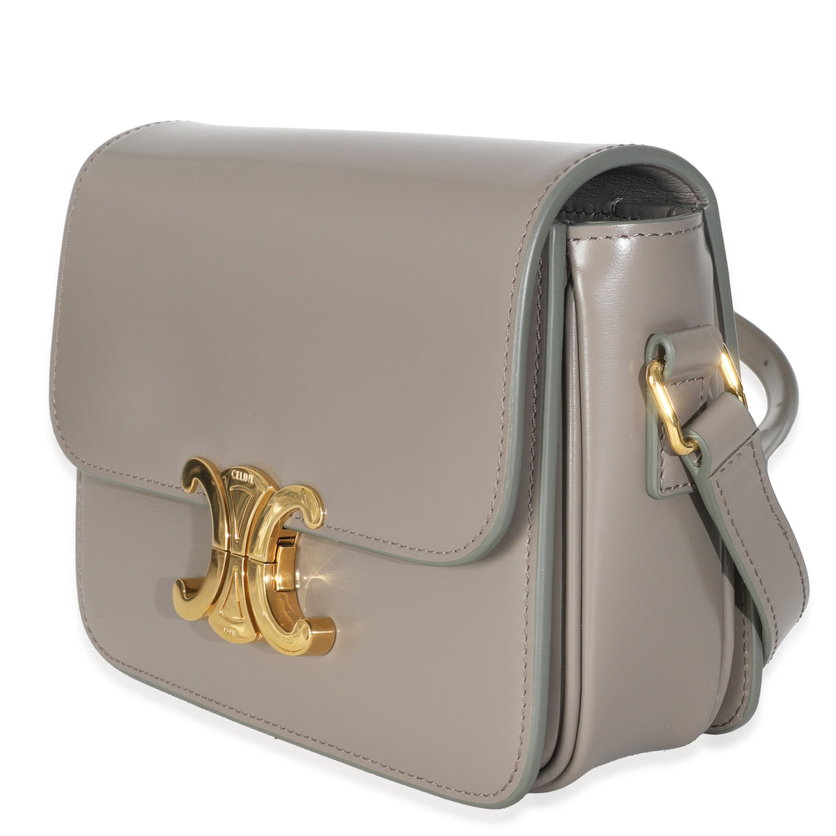 Pebble Shiny Calfskin Teen Triomphe Bag