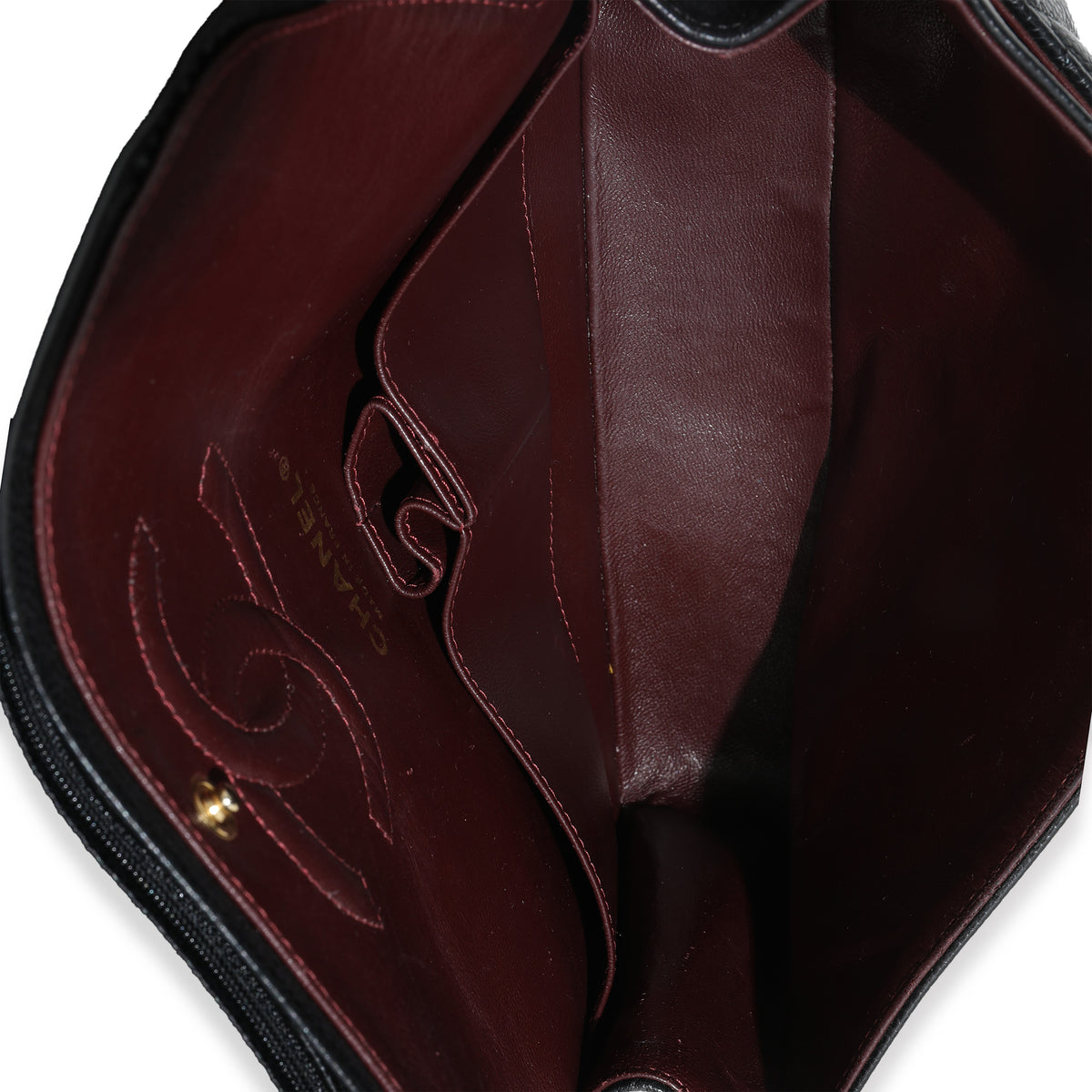Black Quilted Caviar Medium Classic Double Flap HandBag