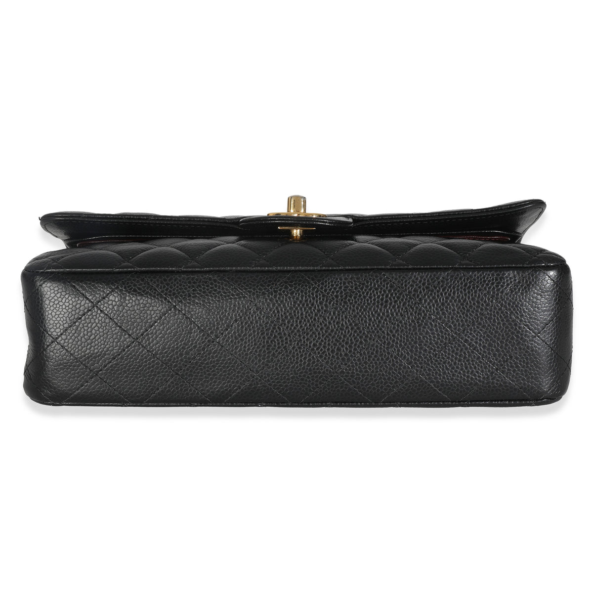 Black Quilted Caviar Medium Classic Double Flap HandBag
