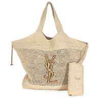 Beige Natural Raffia Icare Maxi Shopping Tote