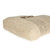 Beige Natural Raffia Icare Maxi Shopping Tote