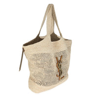 Beige Natural Raffia Icare Maxi Shopping Tote