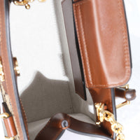 Brown New Canvas Charisma Calfskin Crystal GG Monogram Mini Diana Tote