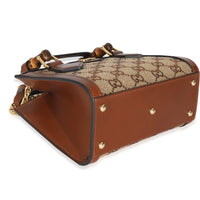 Brown New Canvas Charisma Calfskin Crystal GG Monogram Mini Diana Tote