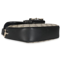 Black Beige GG Supreme Monogram Mini Horsebit 1955 Shoulder Bag