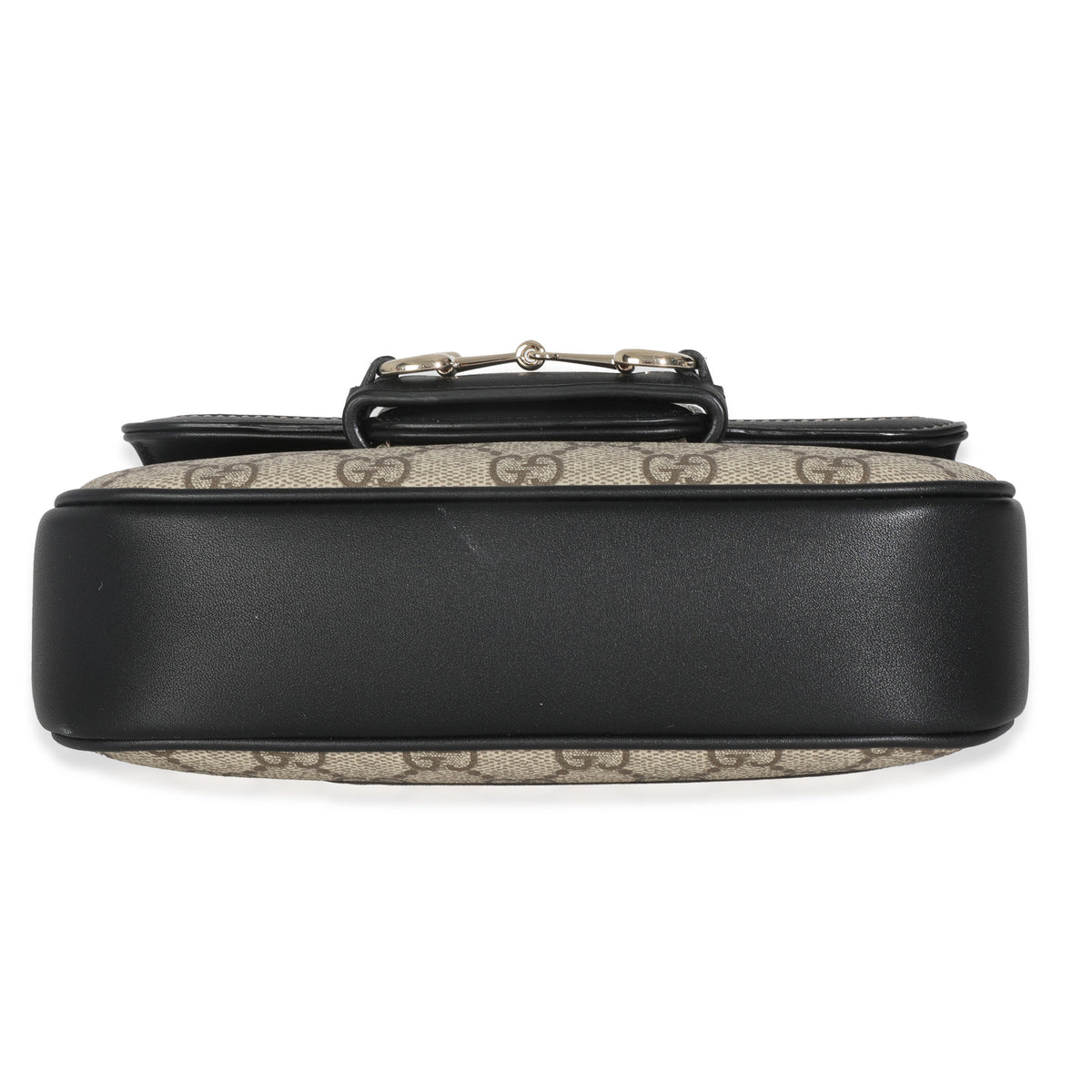 Black Beige GG Supreme Monogram Mini Horsebit 1955 Shoulder Bag