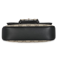 Black Beige GG Supreme Monogram Mini Horsebit 1955 Shoulder Bag