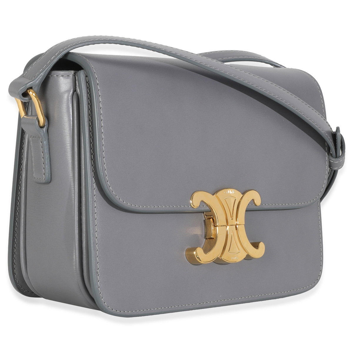 Anthracite Shiny Calfskin Teen Triomphe Bag