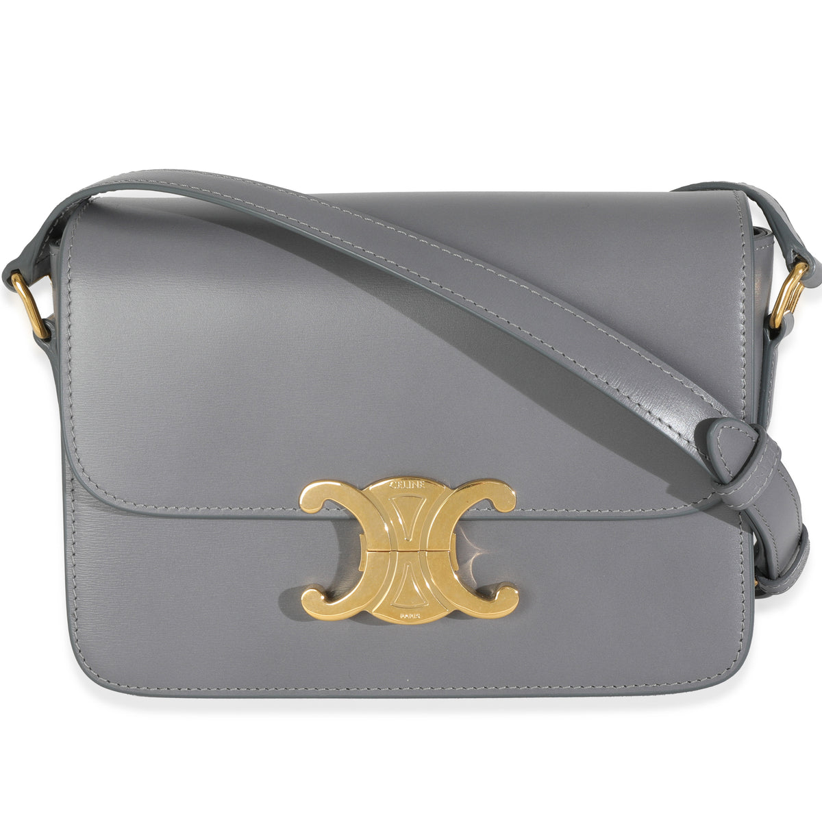 Anthracite Shiny Calfskin Teen Triomphe Bag